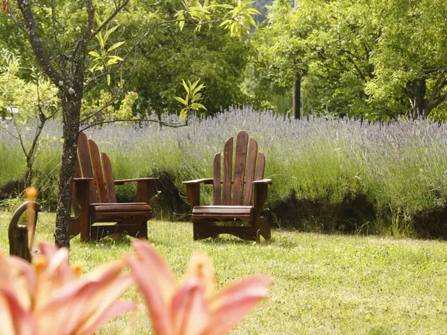 Garden at Huala Hosteria in El Bolsón